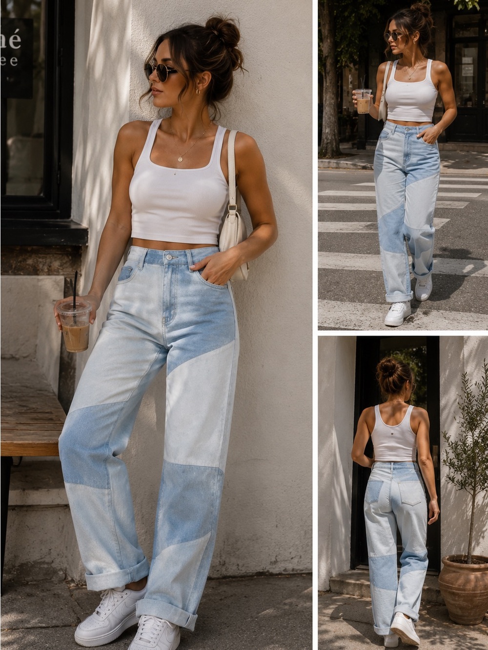 Le Lis Patchwork Jeans - S
